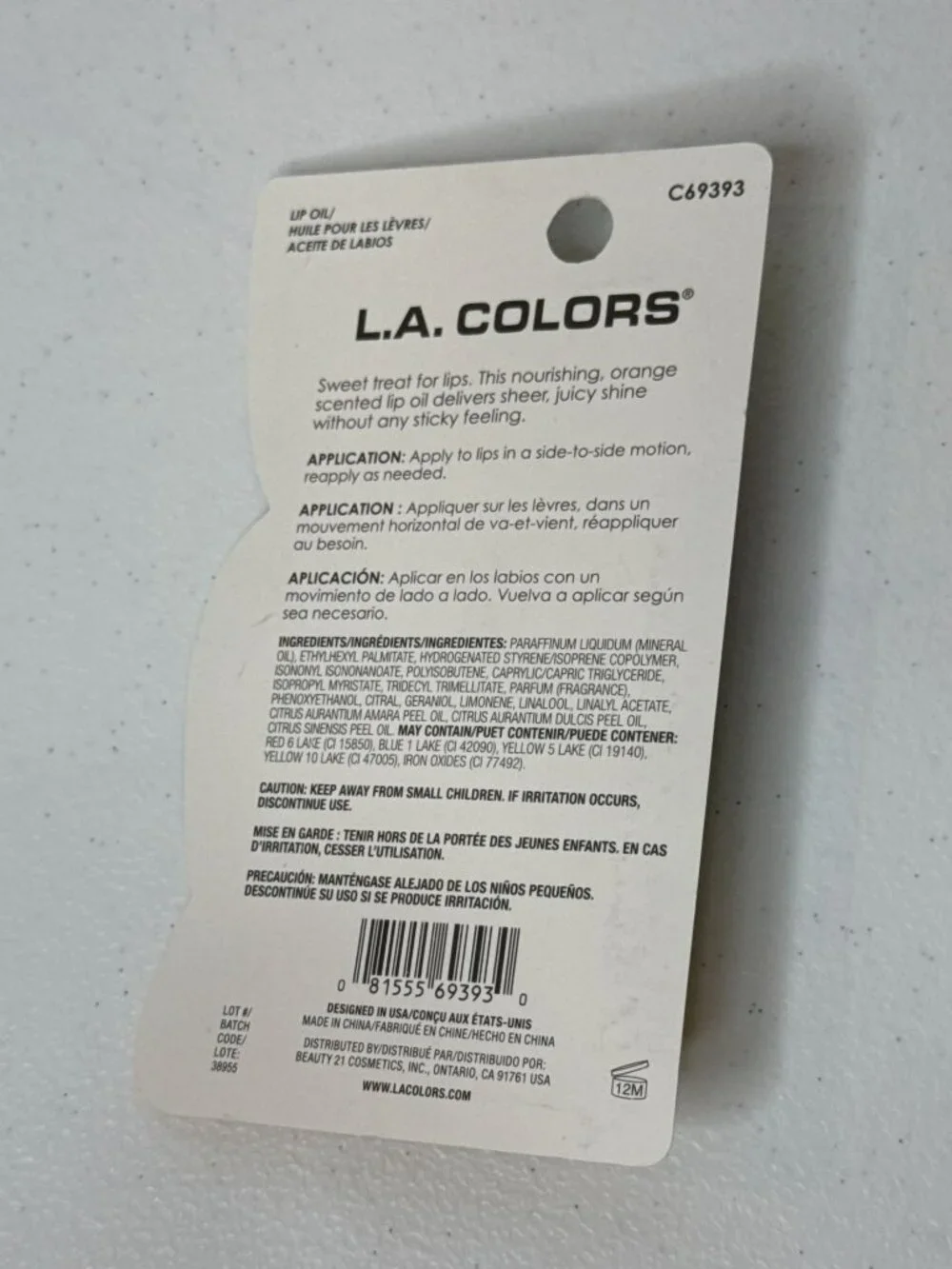 L.A. Colors Orange Crush Citrus Scented Lip Oil New